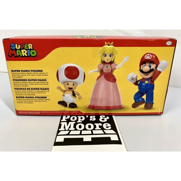 Nintendo Super Mario Toad, Mario, and Peach Action Figure Set 3 Pack Brand New - Picture 4 of 16